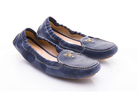 prada navy loafers